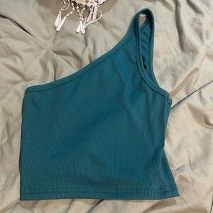 Blue one strap crop top